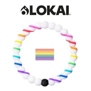 Lokai XL Unisex Pride Bracelet - Rainbow and White NWT
